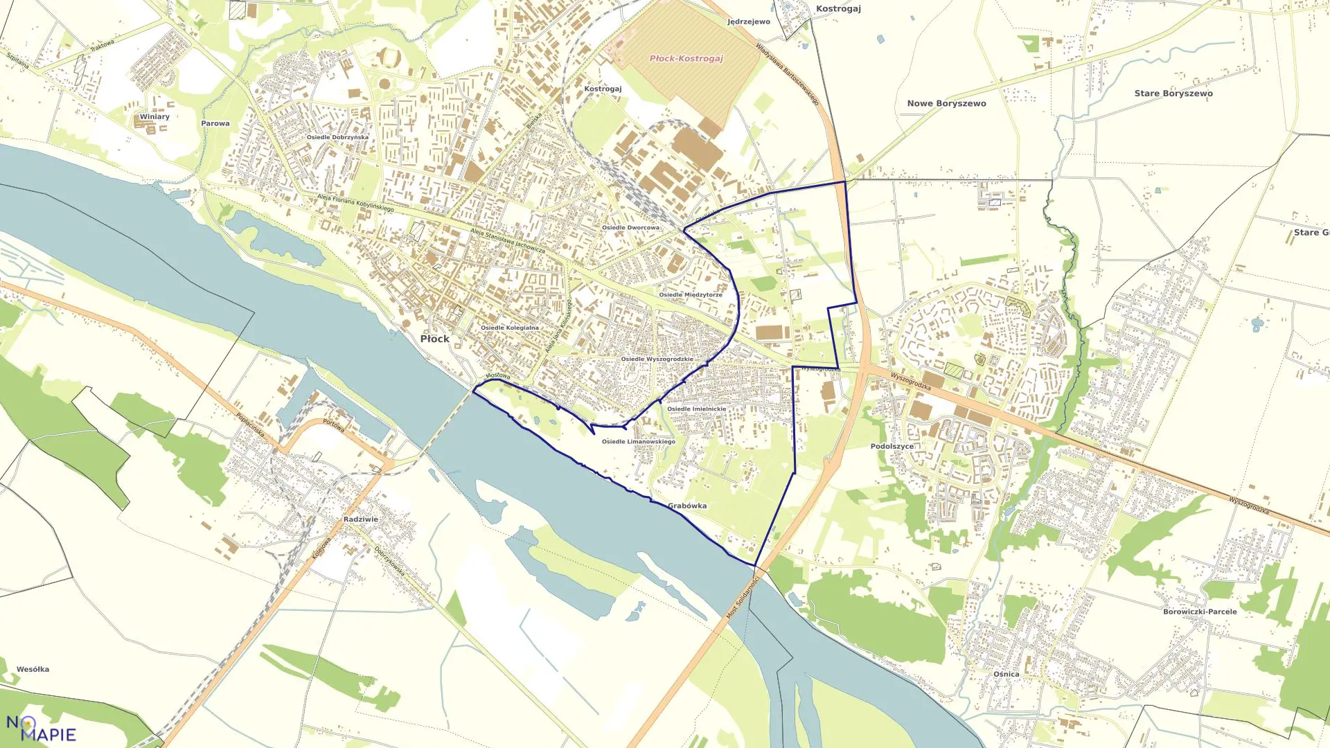 Mapa obrębu PODOLSZYCE w mieście Płock