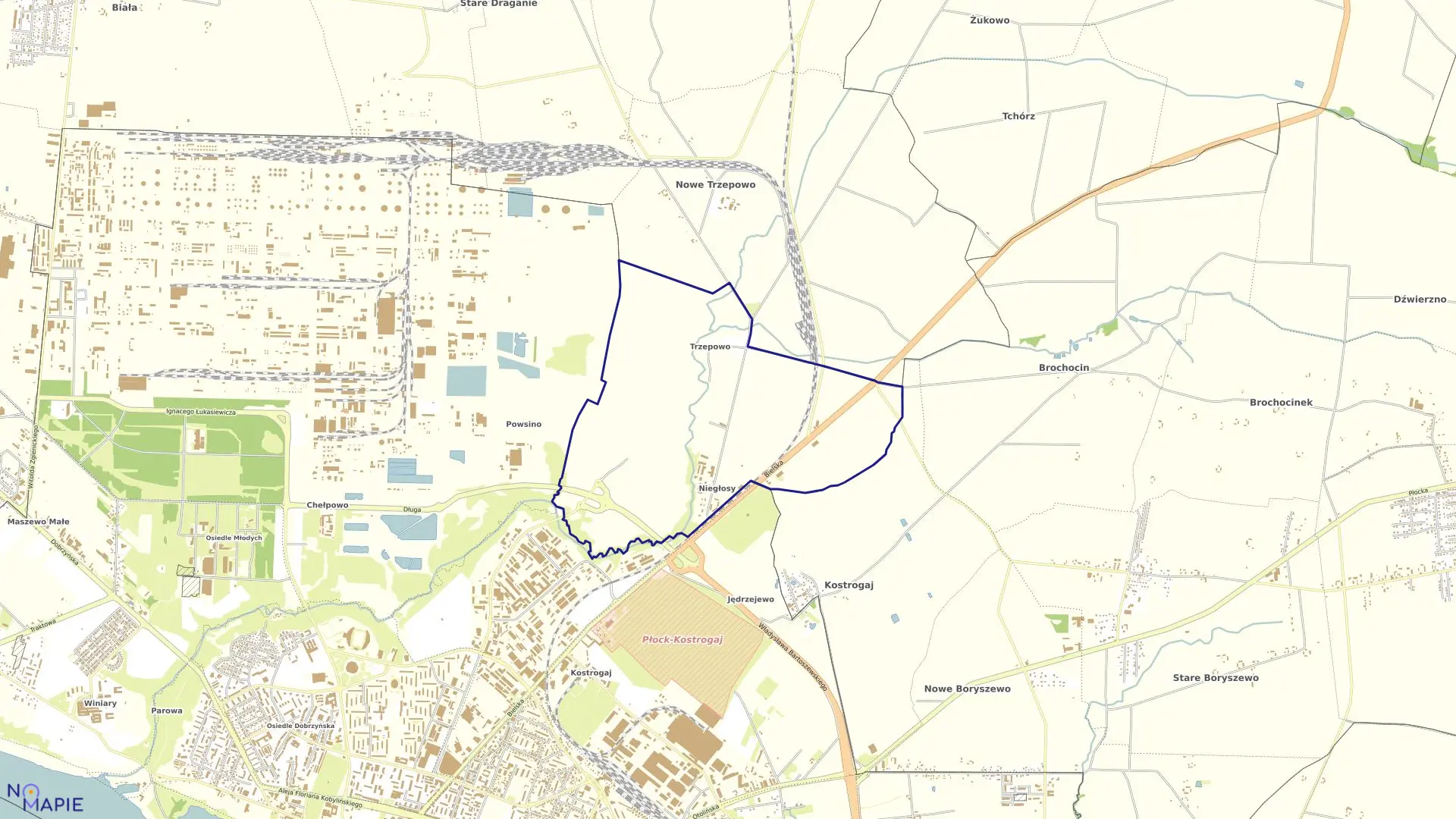 Mapa obrębu TRZEPOWO w mieście Płock